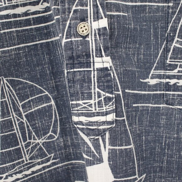 Reyn spooner Hawaiian Shirt men's 2XL Reverse print sailboat boat popover camp - Picture 3 of 11
